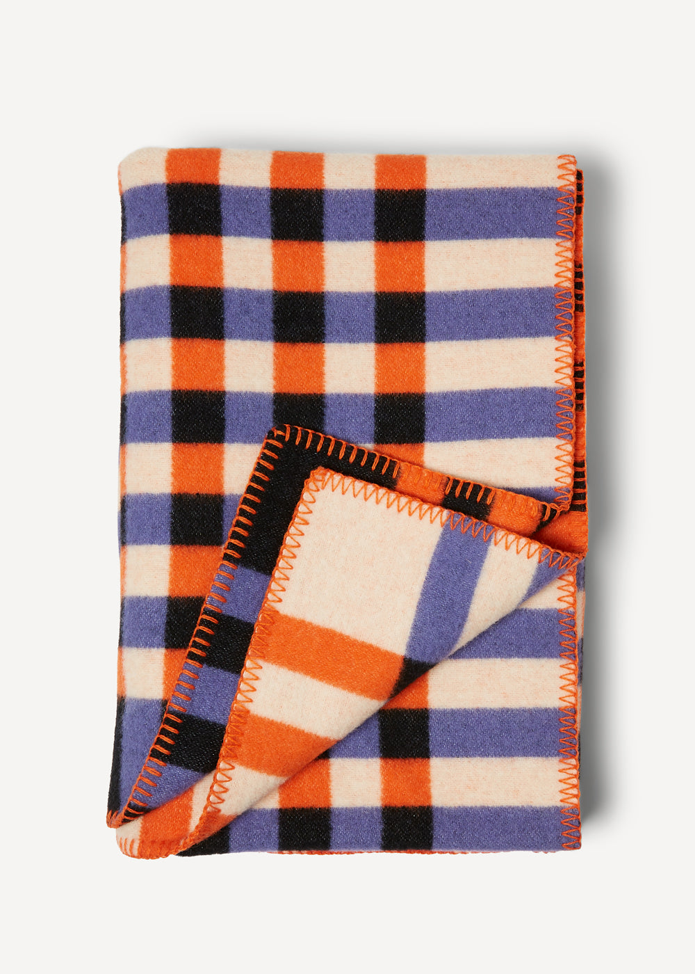 OLEANA BLANKET GINGHAM 100 LAMBS WOOL MADE NORWAY Unique