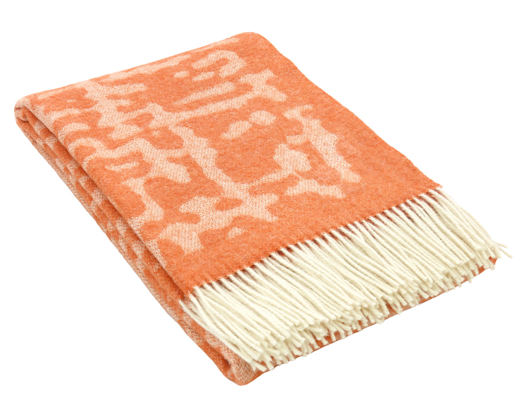 Heimdall norway blanket – hafjell - 100% pure new wool – dark coral