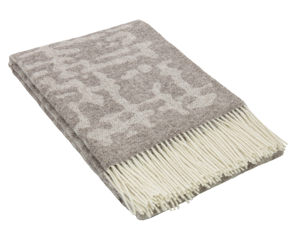 Heimdall norway blanket – hafjell - 100% pure new wool – melange nature