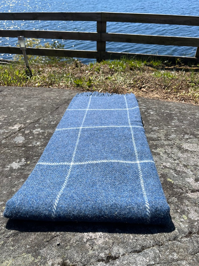Heimdall Norway - Hemsedal - Blue - 100% Pure New Wool - Blanket