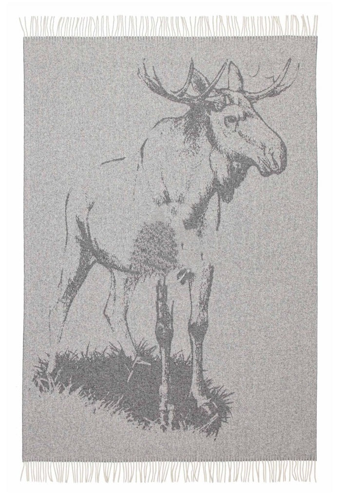 Heimdall norway blanket – moose - 100% pure new wool - Light Grey